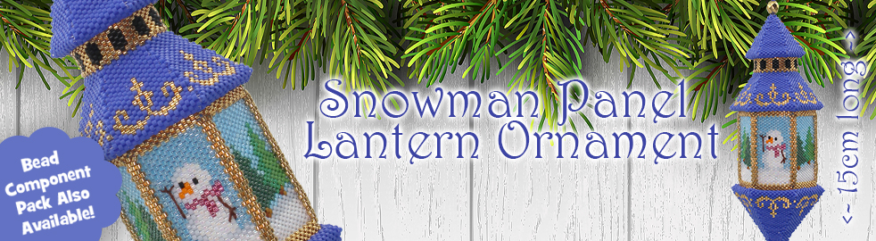 ThreadABead Snowman Panel 3D Lantern Ornament