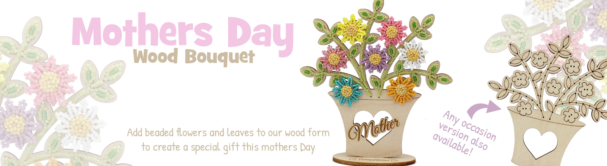 Mothers Day Wood Bouquet Wood Form and Stand