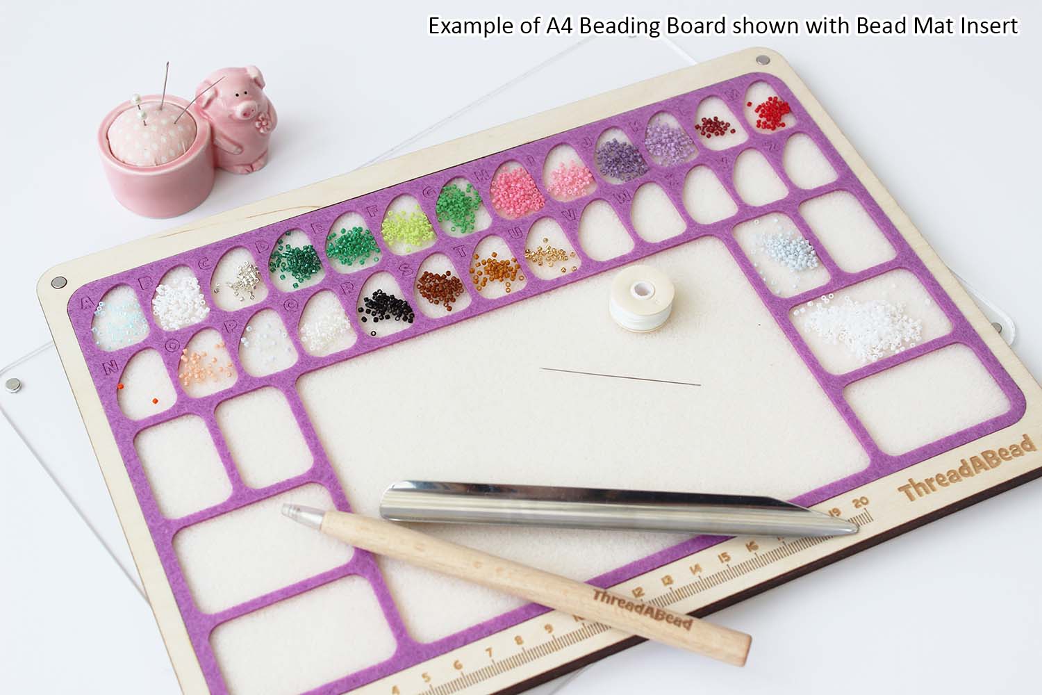 A4 Beading Board and Lid - Ruler By ThreadABead